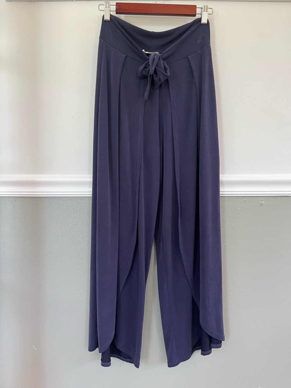 BUCKETLIST Navy Wrap Overlay Wide-Leg Pants